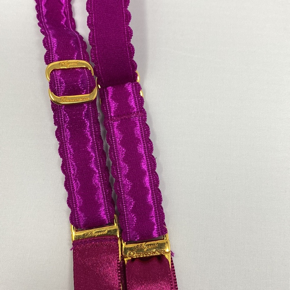 Agent Provocateur Molly Purple Silk Suspender AP4 Large NWT - Picture 7 of 9
